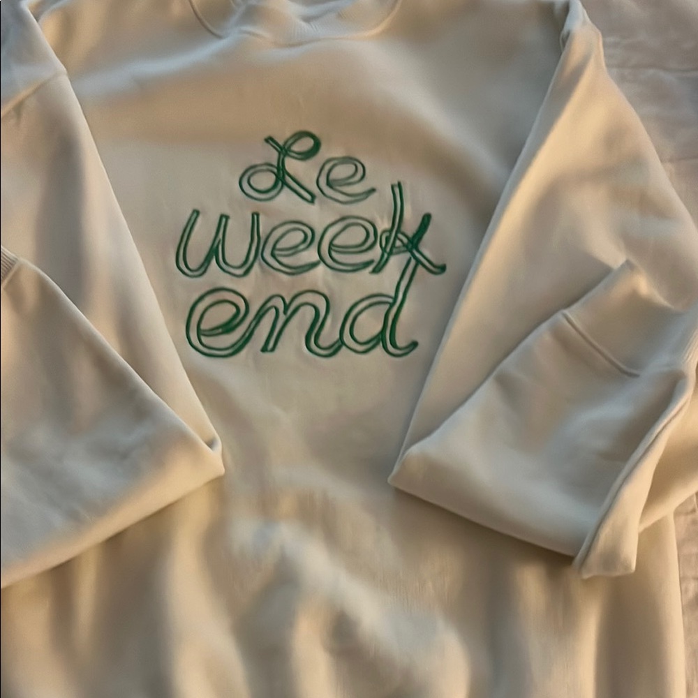 Clare V White Crewneck Sweater Soft Cozy Design